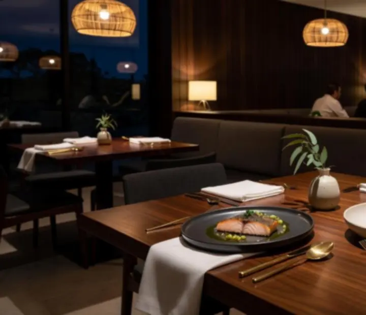 NAXSOL ENTERPRISES LTD menu selection on a timber table with grill dishes and cocktails