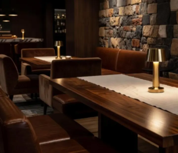 NAXSOL ENTERPRISES LTD dining room detail with timber, linen and brass lighting